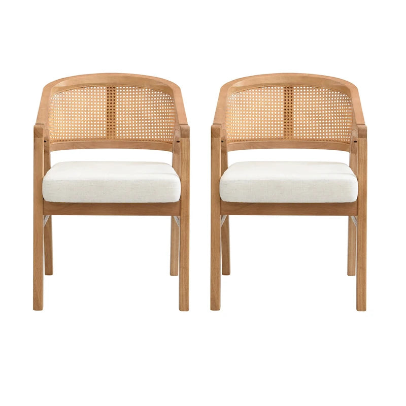 Cane Upholstered Dining Chair (Set of 2)