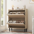 Shoe Cabinet with 3/2/4 Flip Drawers, Modern Shoe Storage for Entryway, Wooden Shoe Organizer Cabinet