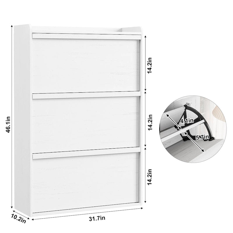 Shoe Cabinet with 3/2/4 Flip Drawers, Modern Shoe Storage for Entryway, Wooden Shoe Organizer Cabinet