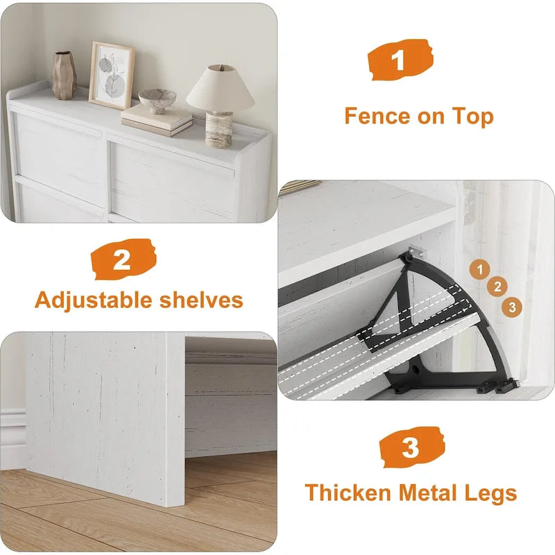 Shoe Cabinet with 3/2/4 Flip Drawers, Modern Shoe Storage for Entryway, Wooden Shoe Organizer Cabinet