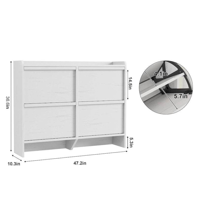 Shoe Cabinet with 3/2/4 Flip Drawers, Modern Shoe Storage for Entryway, Wooden Shoe Organizer Cabinet