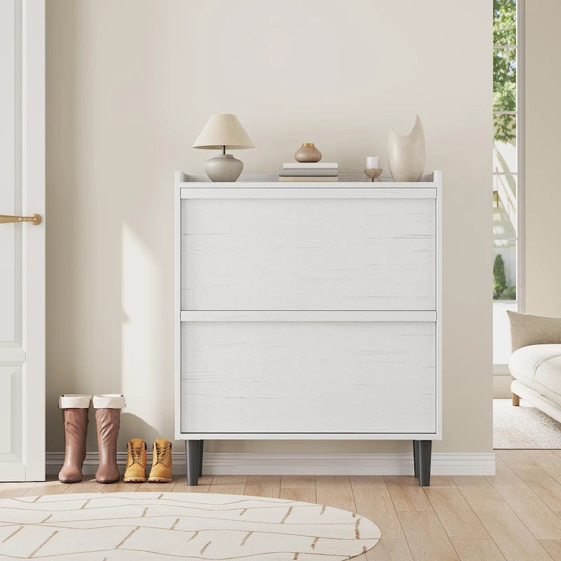Shoe Cabinet with 3/2/4 Flip Drawers, Modern Shoe Storage for Entryway, Wooden Shoe Organizer Cabinet