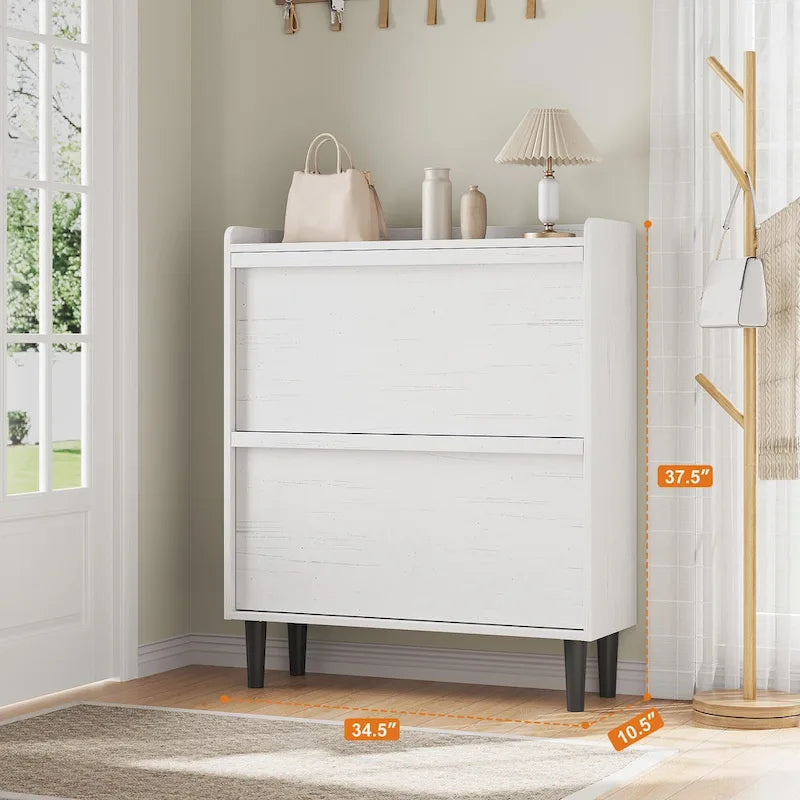 Shoe Cabinet with 3/2/4 Flip Drawers, Modern Shoe Storage for Entryway, Wooden Shoe Organizer Cabinet