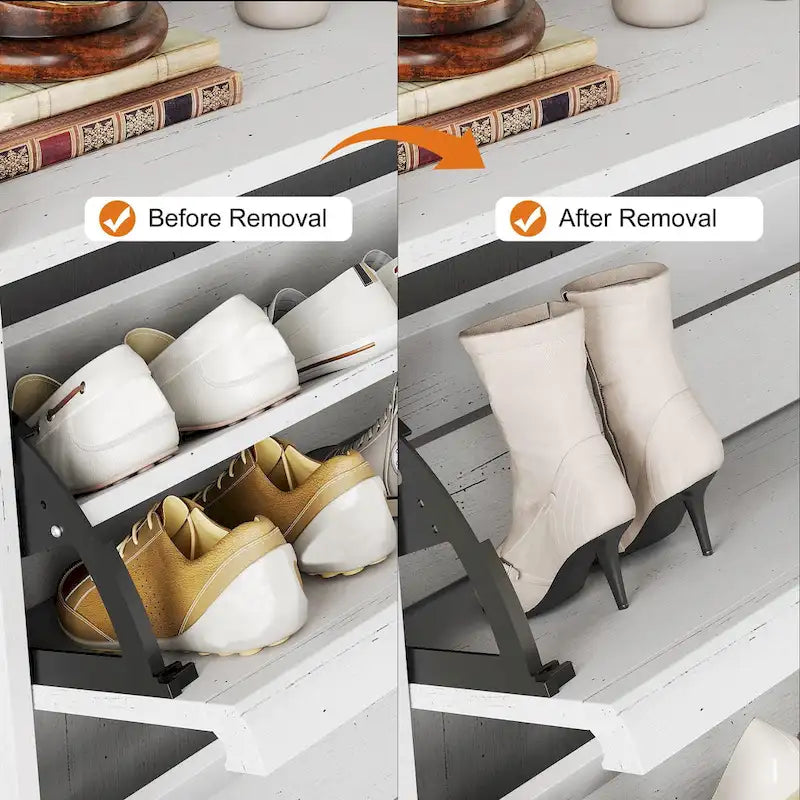 Shoe Cabinet with 3/2/4 Flip Drawers, Modern Shoe Storage for Entryway, Wooden Shoe Organizer Cabinet