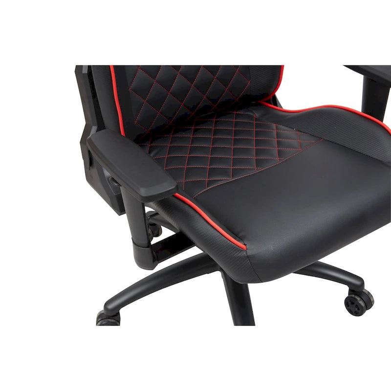 Black Faux Leather Reclining Gaming Chair by