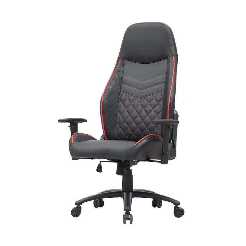 Black Faux Leather Reclining Gaming Chair by