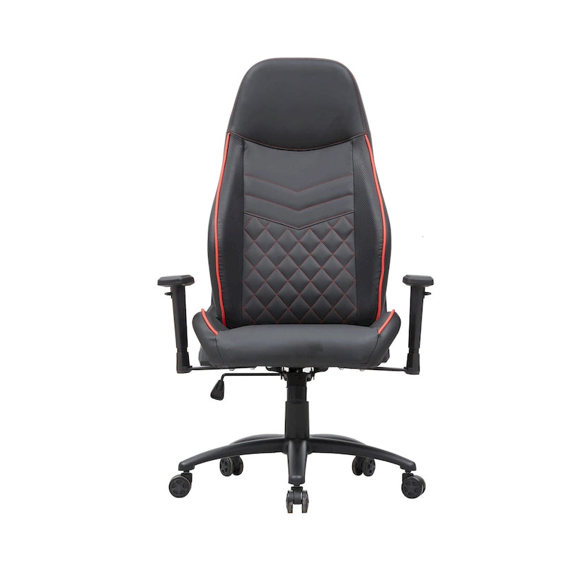 Black Faux Leather Reclining Gaming Chair by