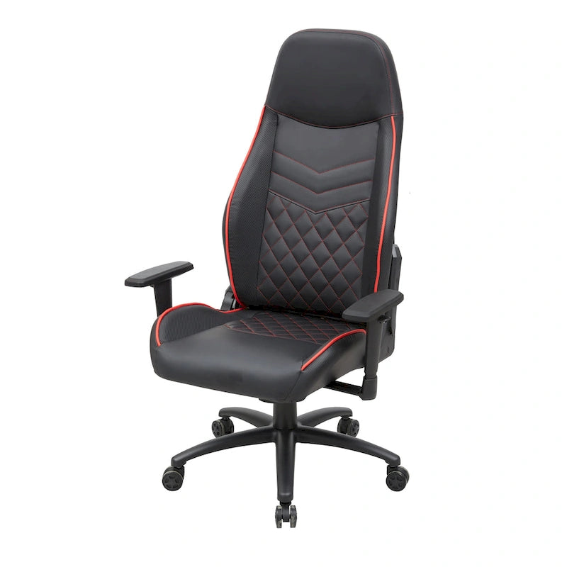 Black Faux Leather Reclining Gaming Chair by