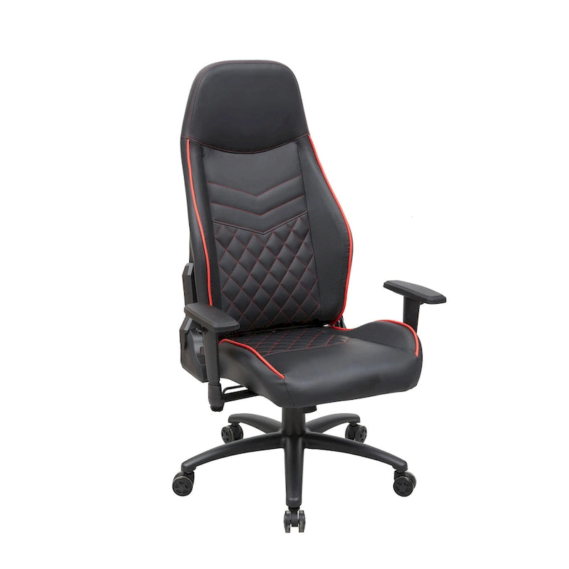 Black Faux Leather Reclining Gaming Chair by