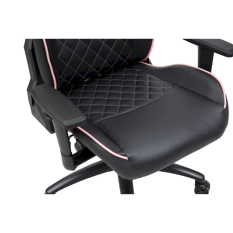 Black Faux Leather Reclining Gaming Chair by