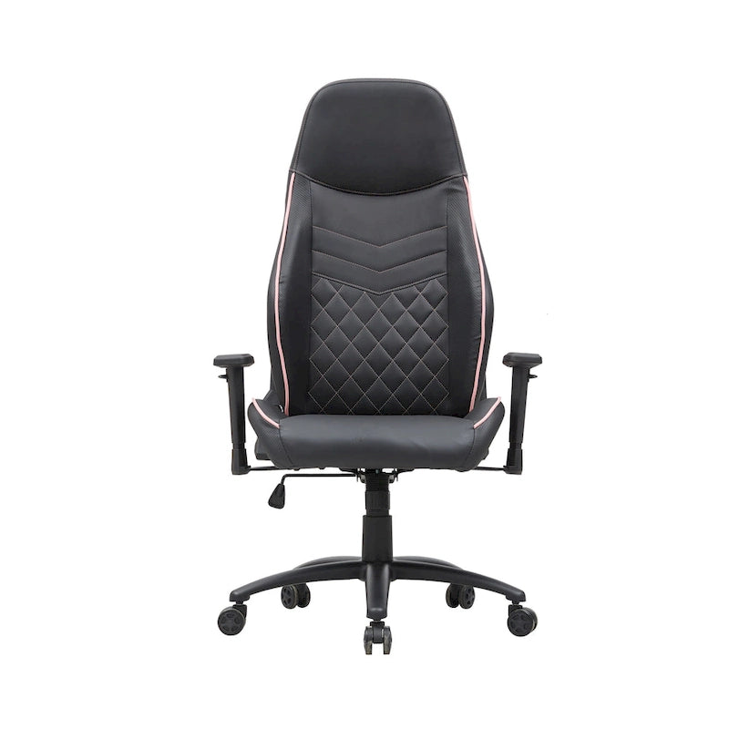 Black Faux Leather Reclining Gaming Chair by