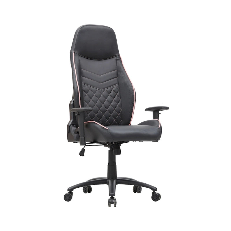 Black Faux Leather Reclining Gaming Chair by