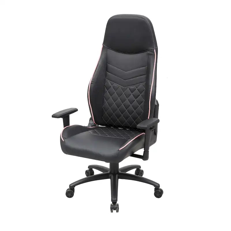Black Faux Leather Reclining Gaming Chair by