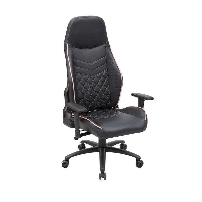 Black Faux Leather Reclining Gaming Chair by