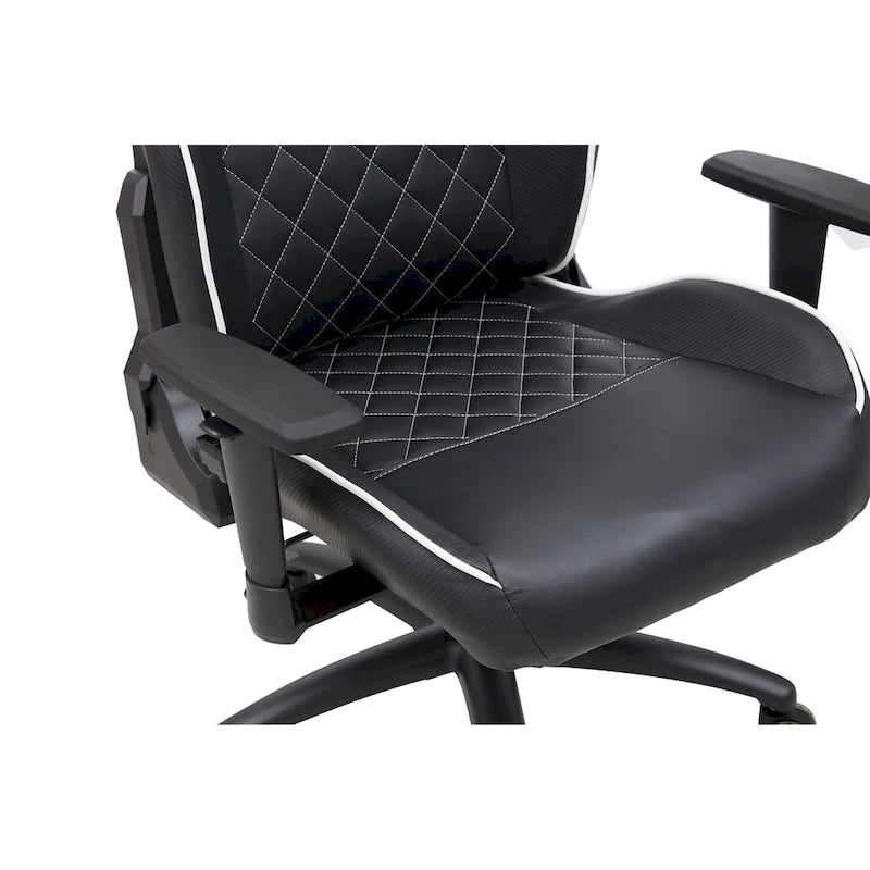 Black Faux Leather Reclining Gaming Chair by