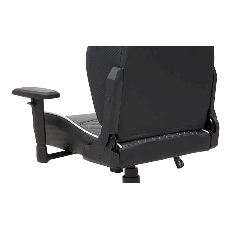 Black Faux Leather Reclining Gaming Chair by