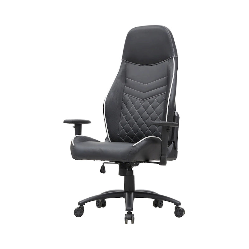 Black Faux Leather Reclining Gaming Chair by
