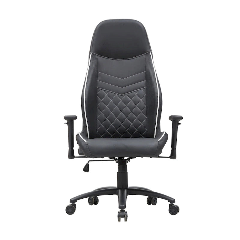 Black Faux Leather Reclining Gaming Chair by