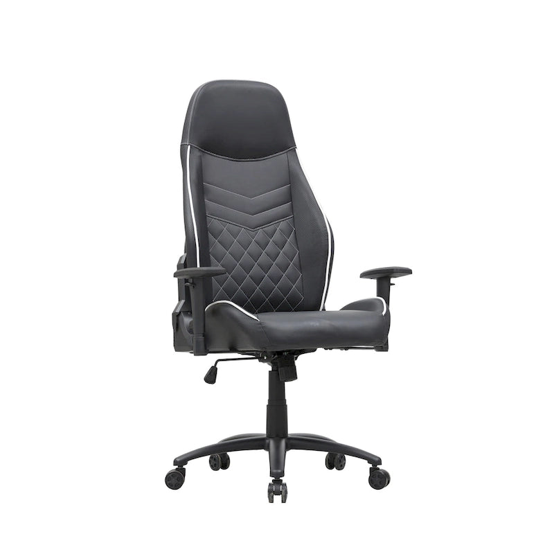 Black Faux Leather Reclining Gaming Chair by