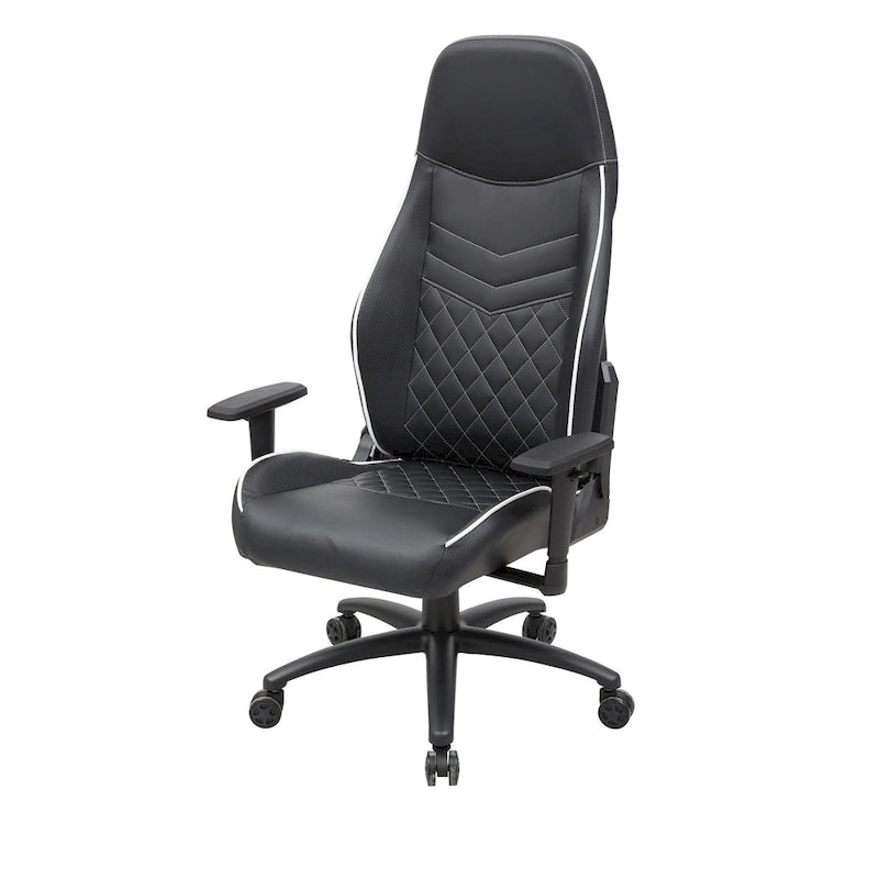 Black Faux Leather Reclining Gaming Chair by