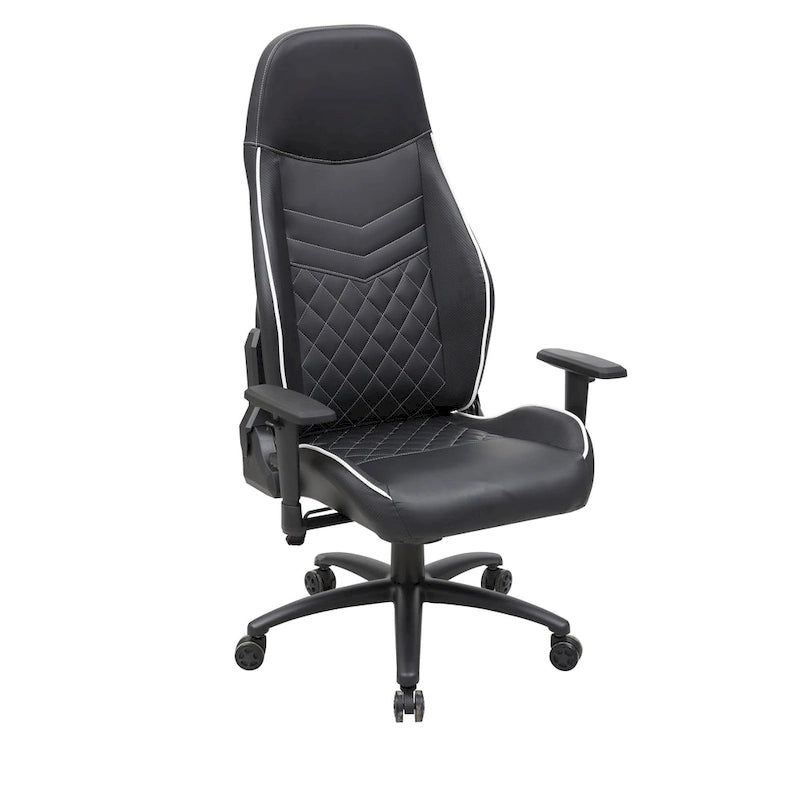 Black Faux Leather Reclining Gaming Chair by