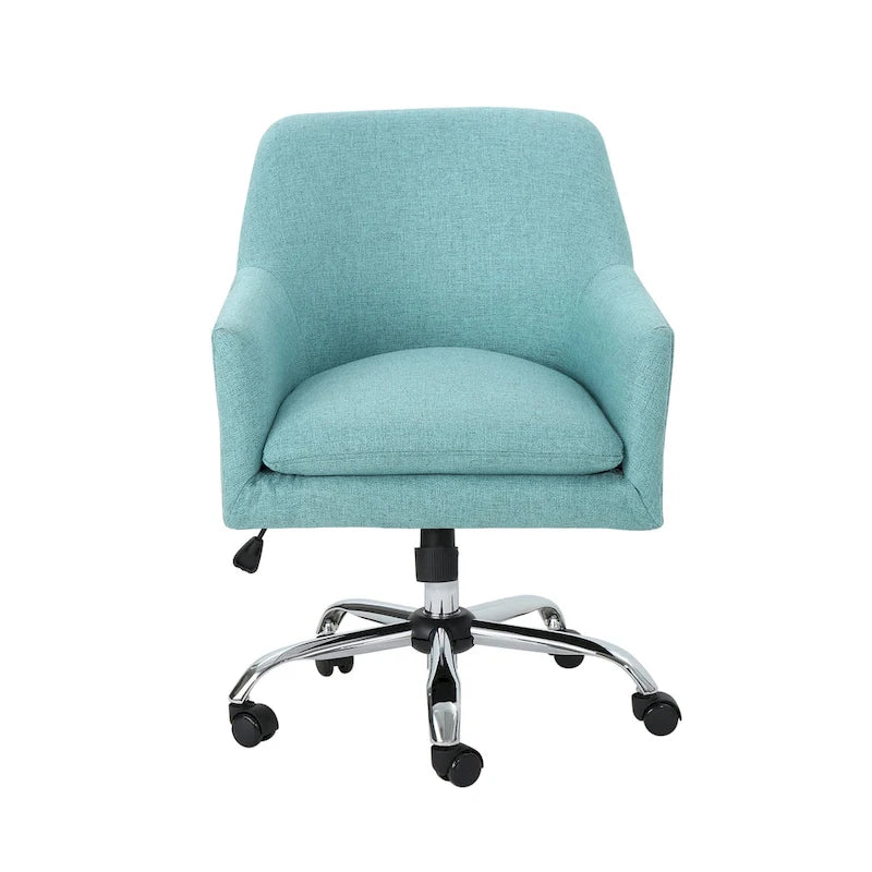 Mid Century Modern Fabric Home Office Chair with Chrome Base by - N/A