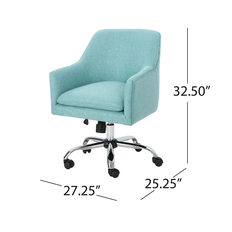Mid Century Modern Fabric Home Office Chair with Chrome Base by - N/A