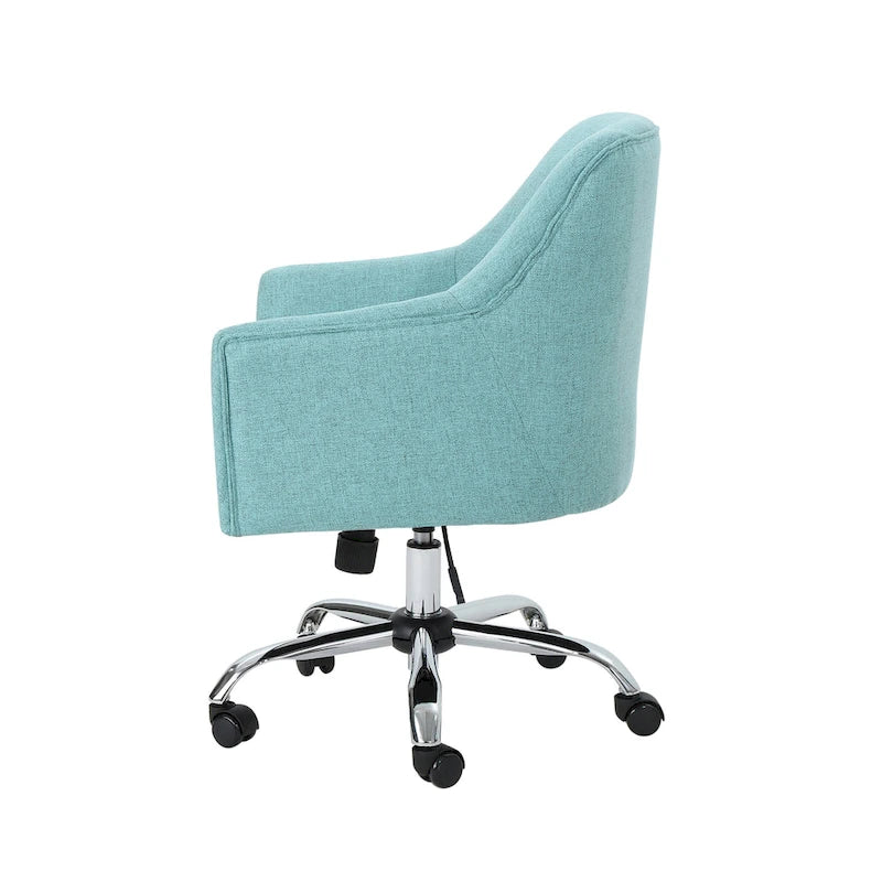 Mid Century Modern Fabric Home Office Chair with Chrome Base by - N/A