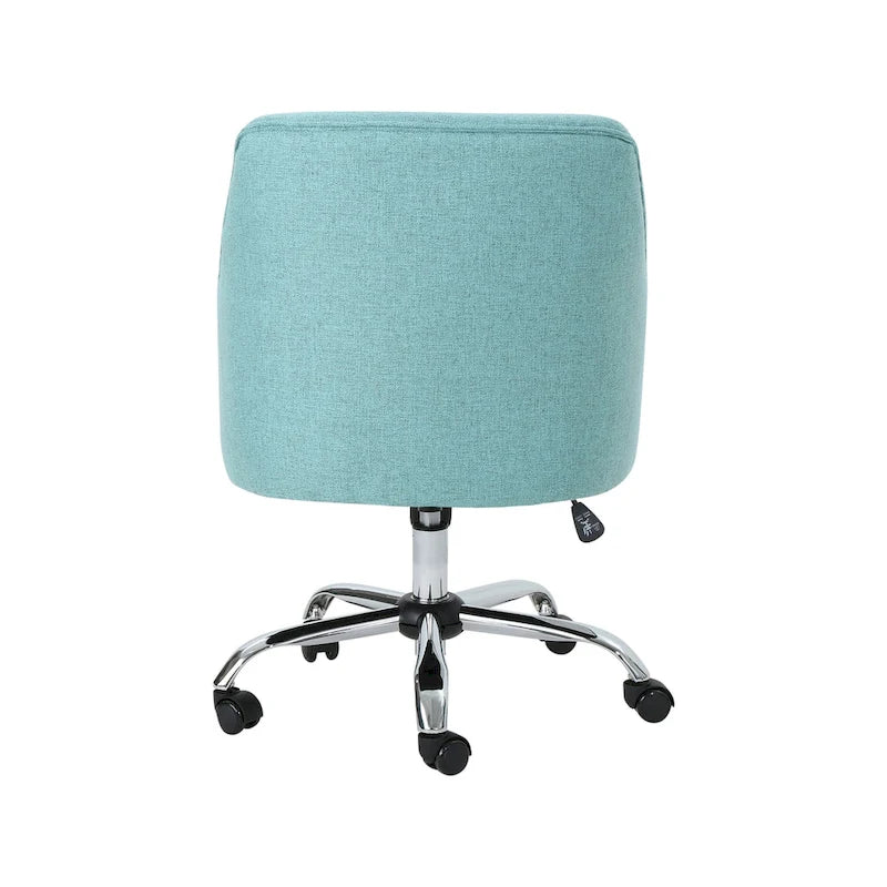 Mid Century Modern Fabric Home Office Chair with Chrome Base by - N/A