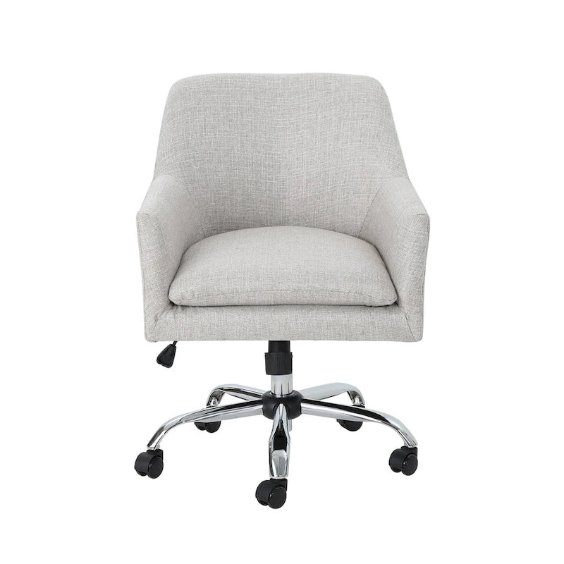 Mid Century Modern Fabric Home Office Chair with Chrome Base by - N/A