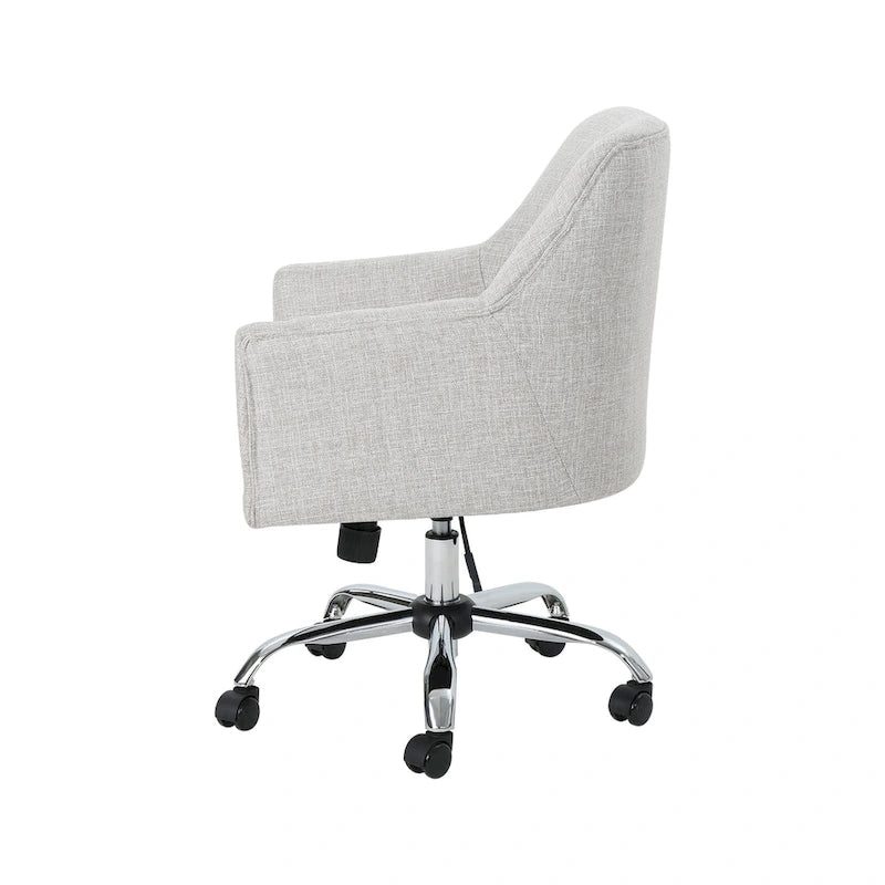 Mid Century Modern Fabric Home Office Chair with Chrome Base by - N/A