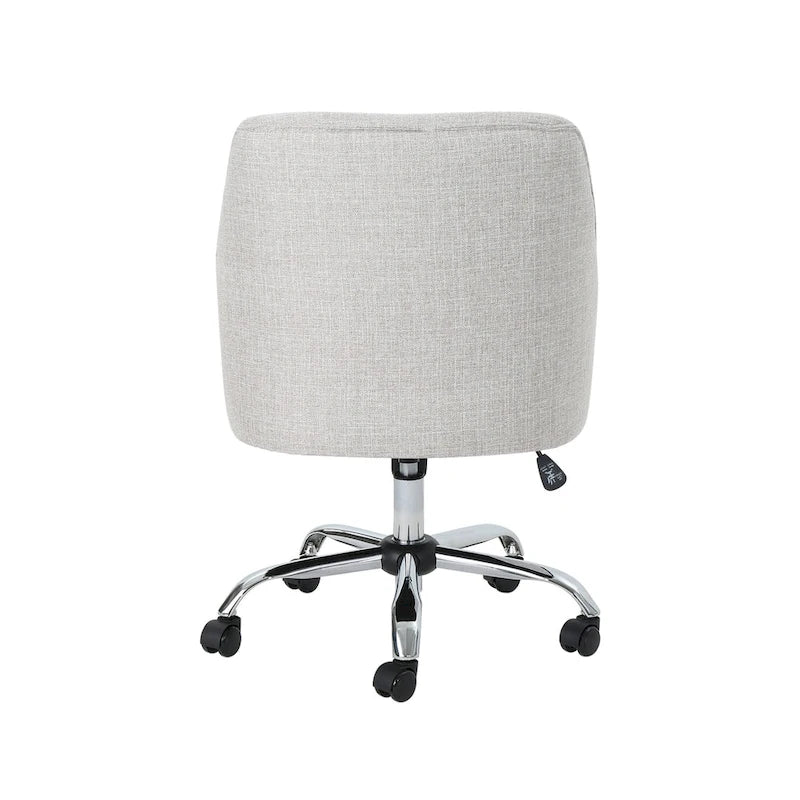 Mid Century Modern Fabric Home Office Chair with Chrome Base by - N/A