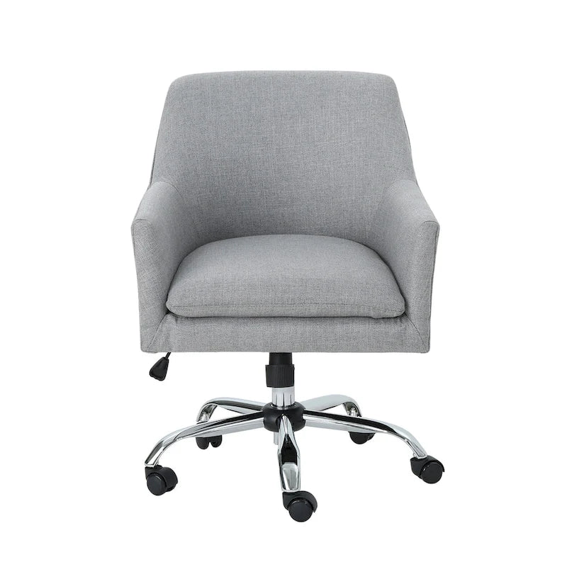 Mid Century Modern Fabric Home Office Chair with Chrome Base by - N/A