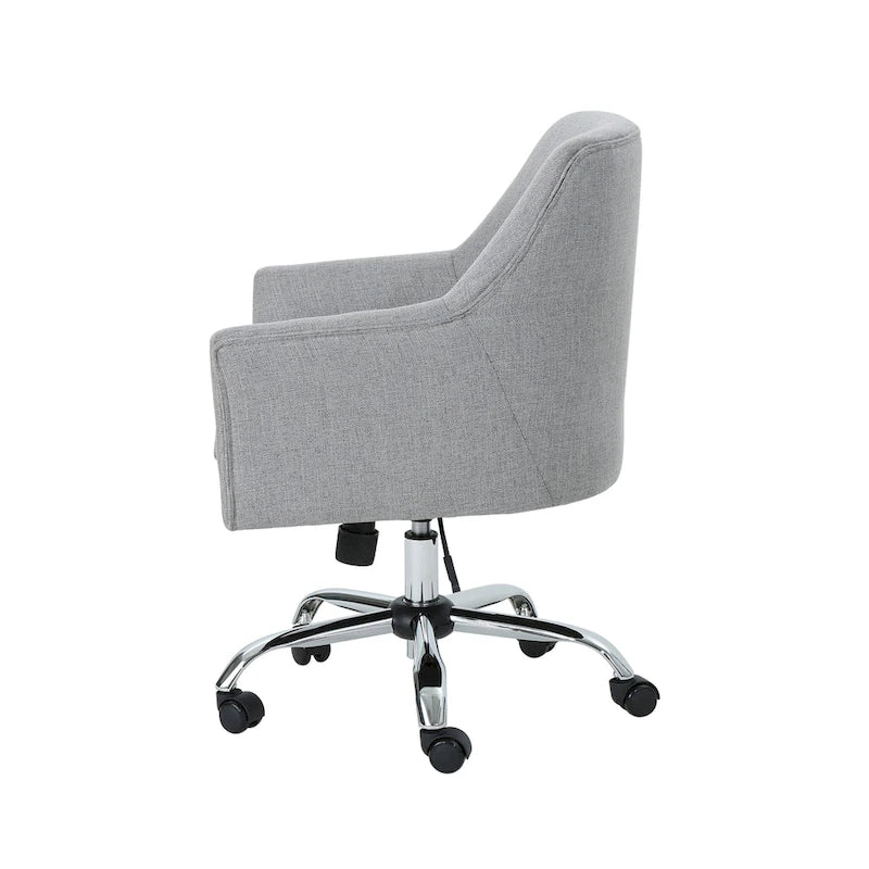 Mid Century Modern Fabric Home Office Chair with Chrome Base by - N/A
