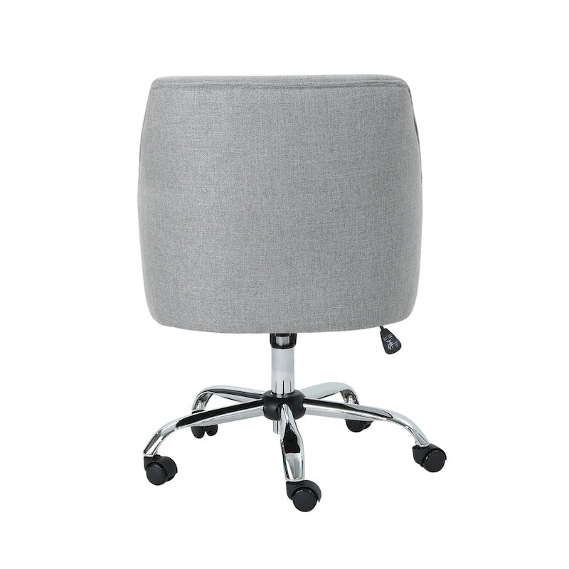 Mid Century Modern Fabric Home Office Chair with Chrome Base by - N/A