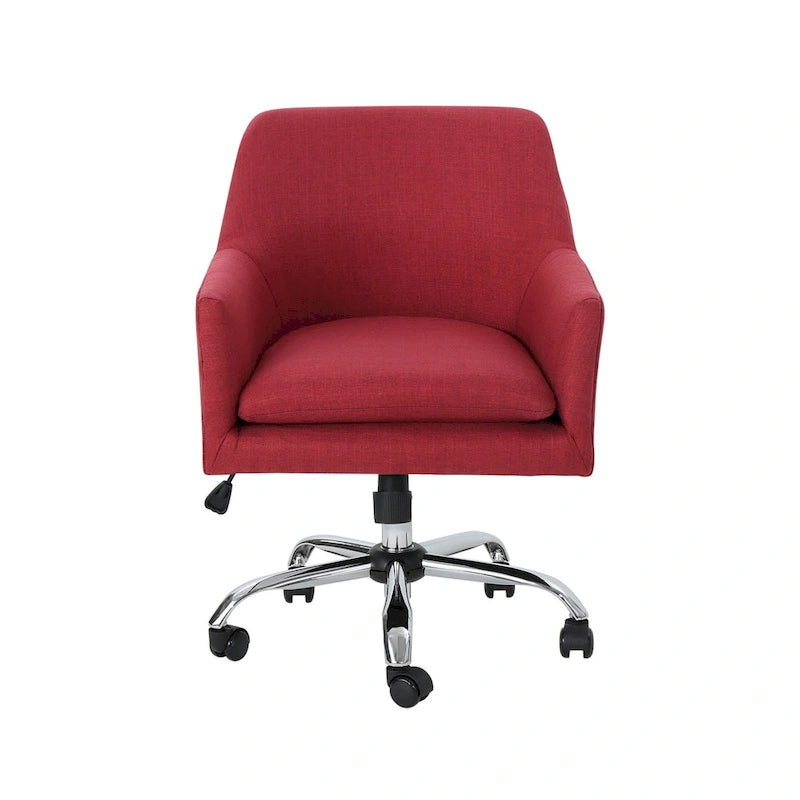 Mid Century Modern Fabric Home Office Chair with Chrome Base by - N/A
