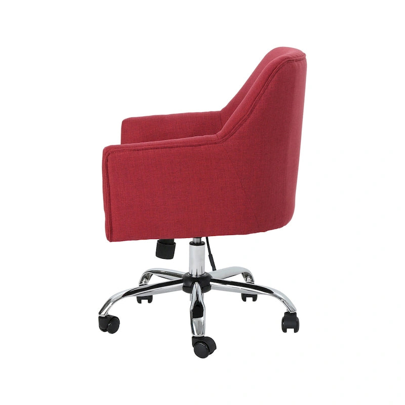 Mid Century Modern Fabric Home Office Chair with Chrome Base by - N/A