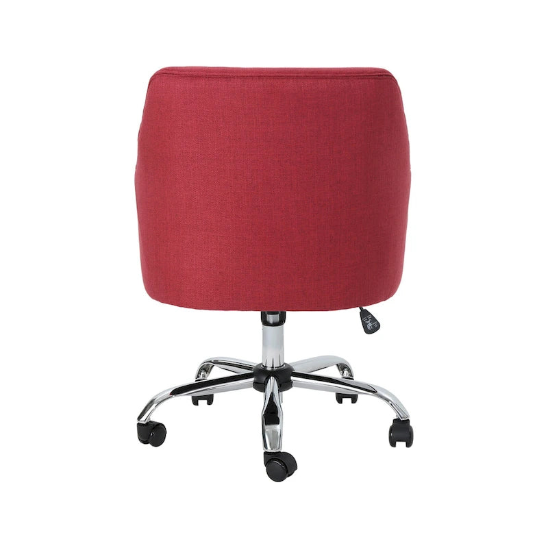 Mid Century Modern Fabric Home Office Chair with Chrome Base by - N/A