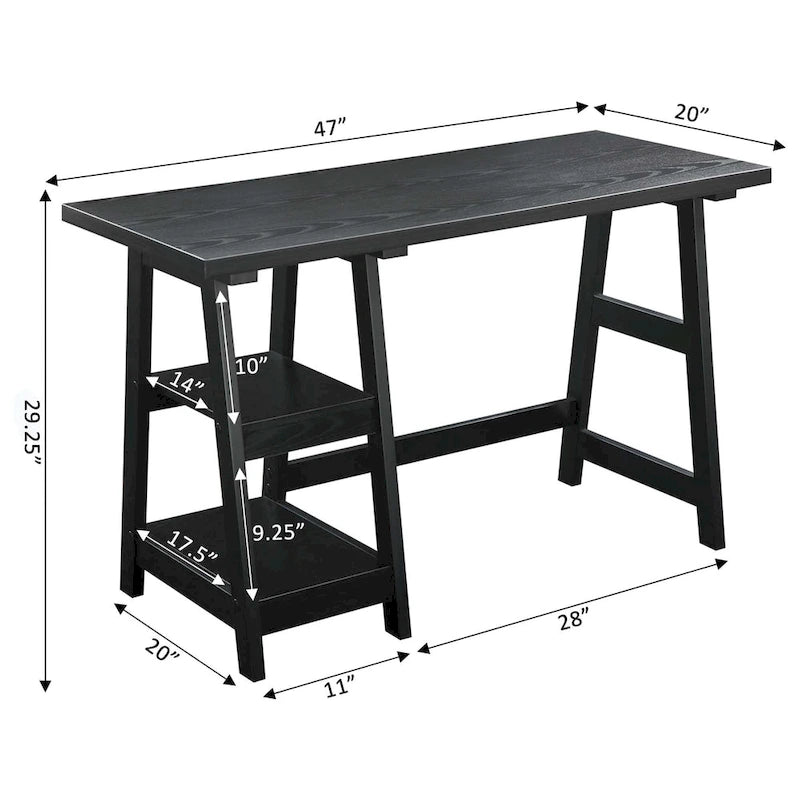 Convenience Designs2Go Trestle Desk with Shelves