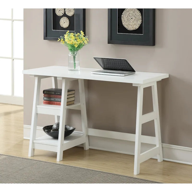 Convenience Designs2Go Trestle Desk with Shelves