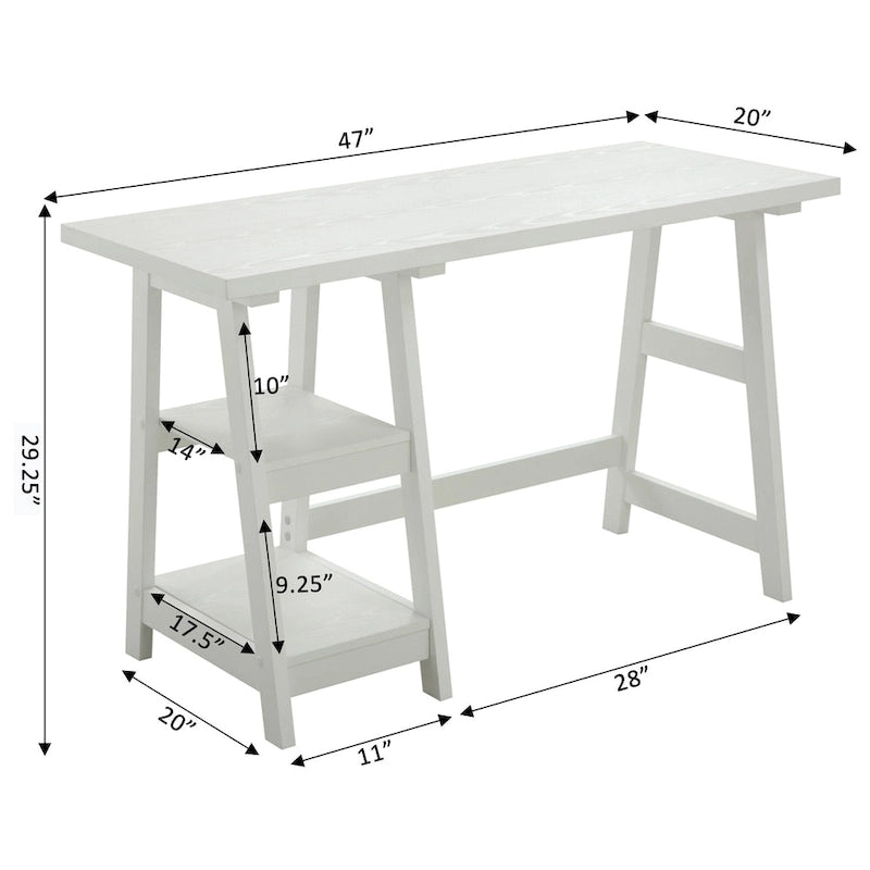 Convenience Designs2Go Trestle Desk with Shelves