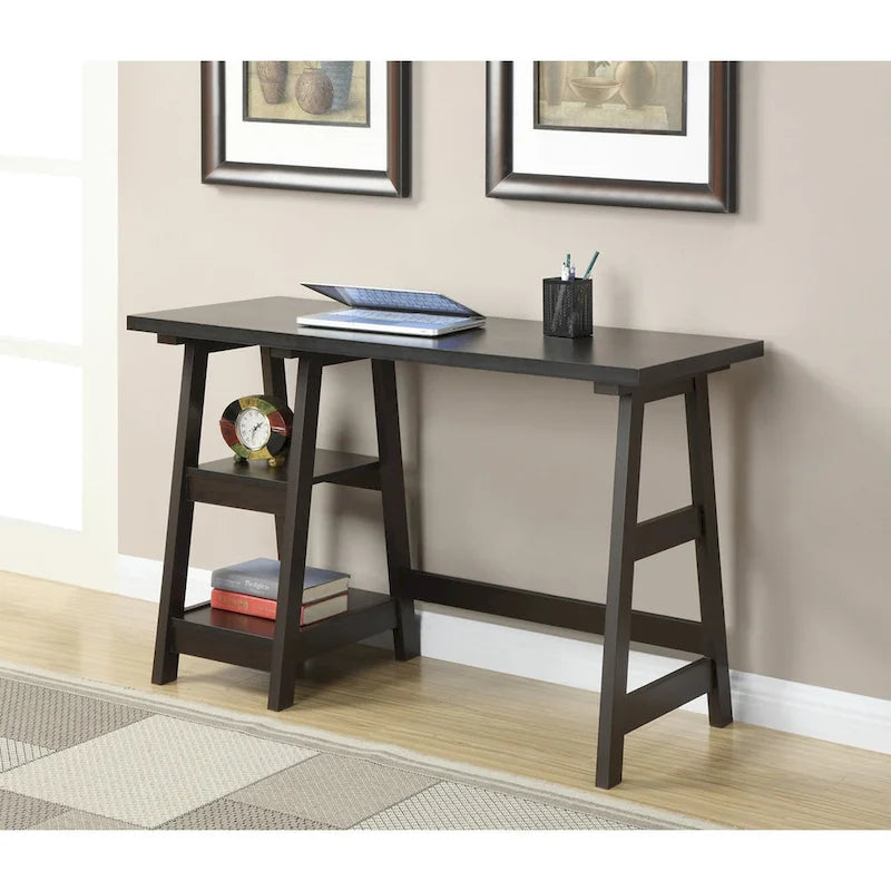 Convenience Designs2Go Trestle Desk with Shelves
