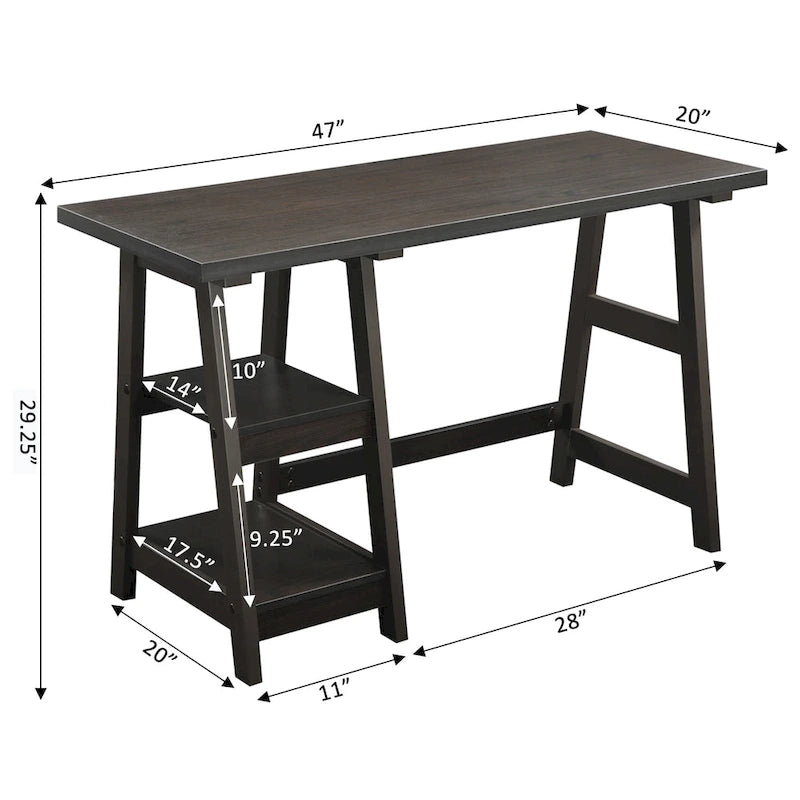 Convenience Designs2Go Trestle Desk with Shelves
