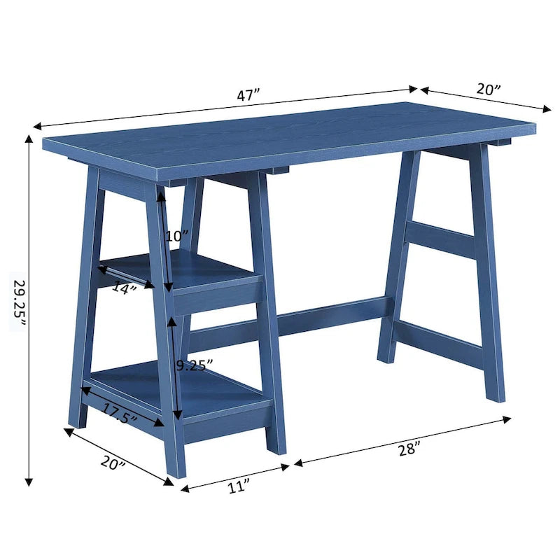 Convenience Designs2Go Trestle Desk with Shelves