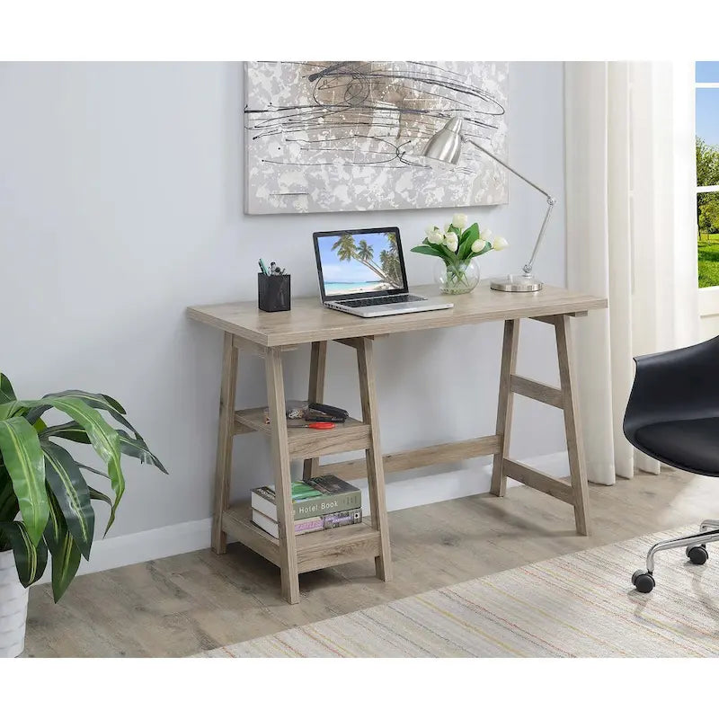 Convenience Designs2Go Trestle Desk with Shelves