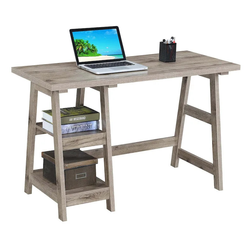 Convenience Designs2Go Trestle Desk with Shelves