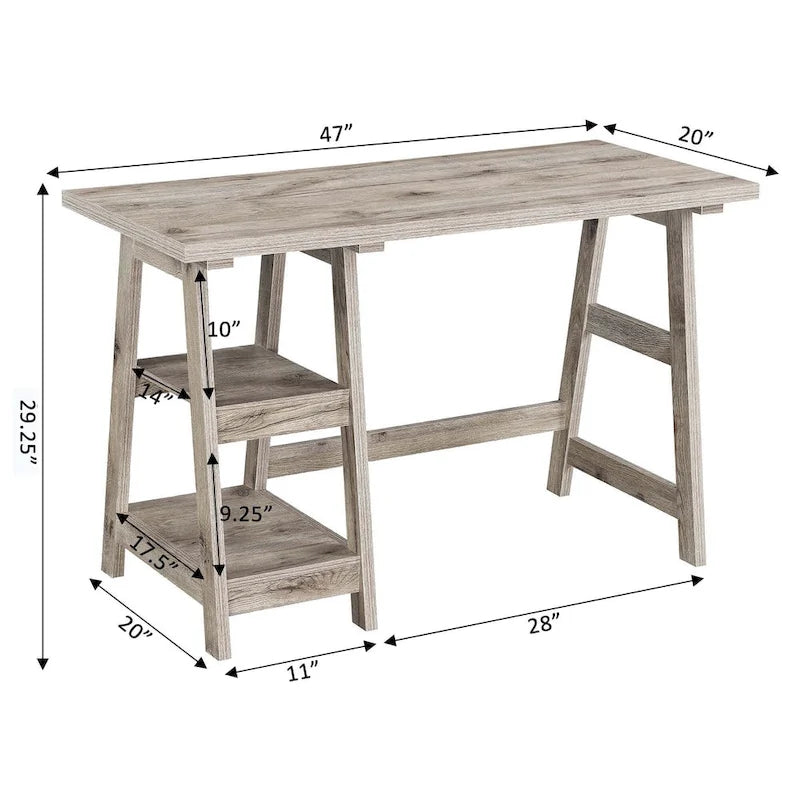 Convenience Designs2Go Trestle Desk with Shelves