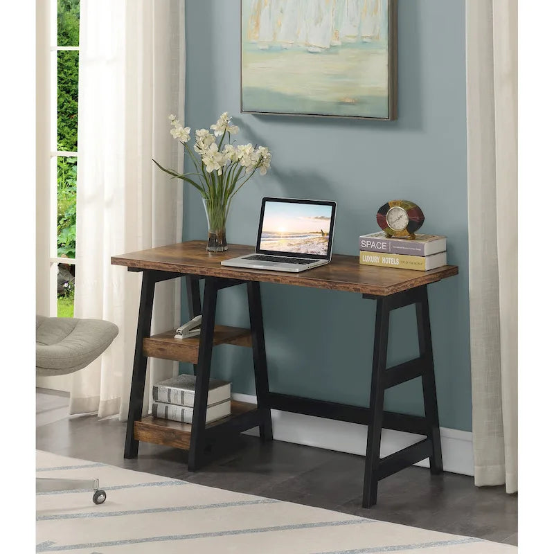 Convenience Designs2Go Trestle Desk with Shelves