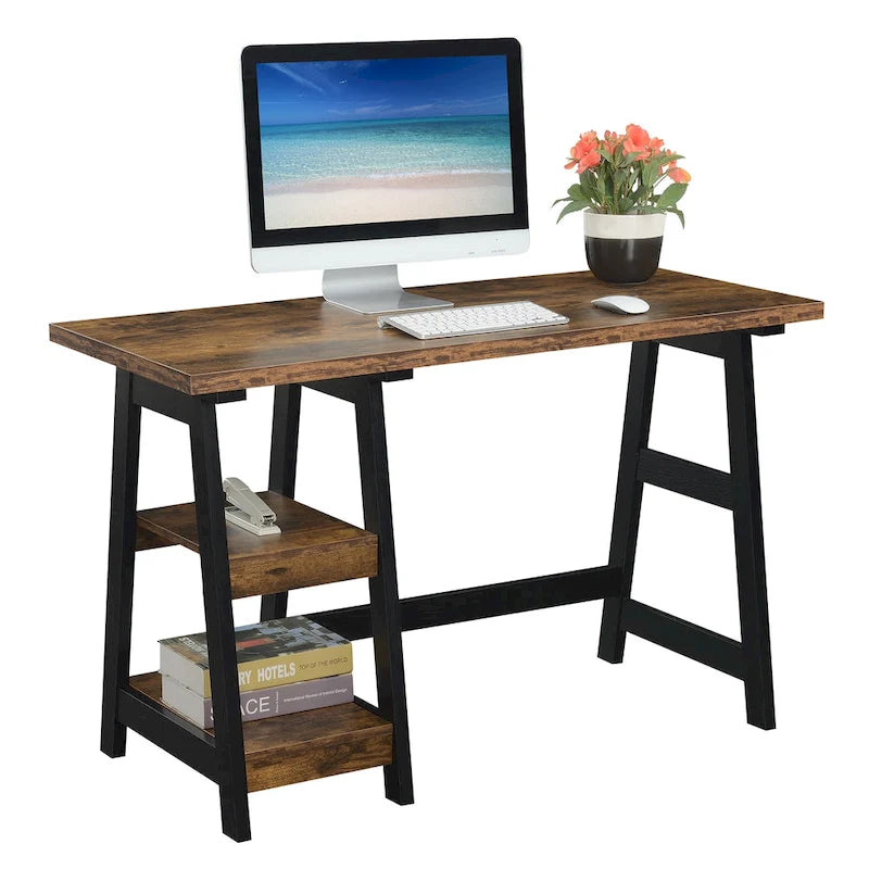 Convenience Designs2Go Trestle Desk with Shelves