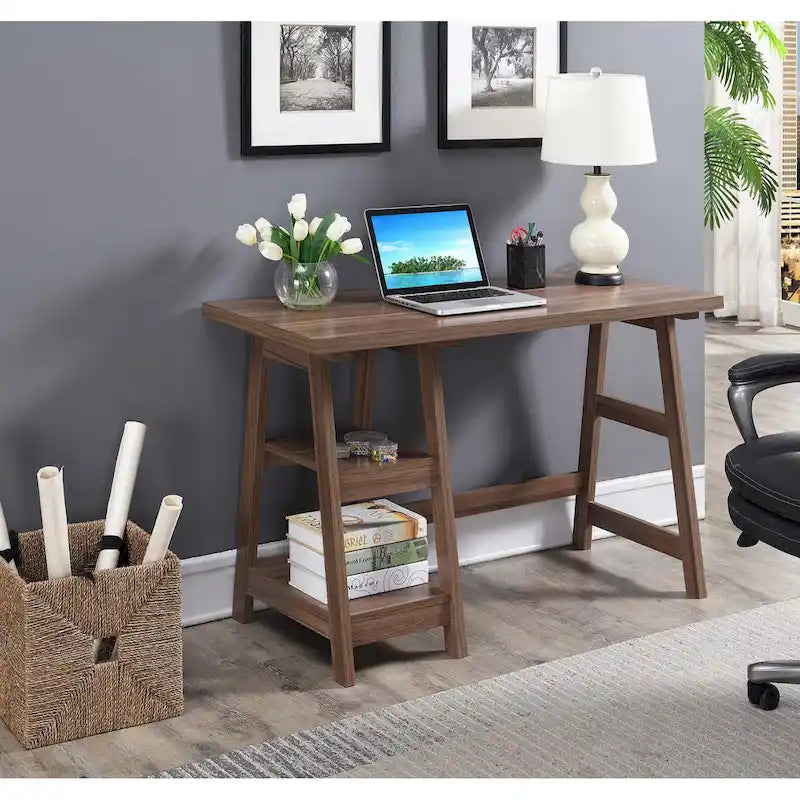 Convenience Designs2Go Trestle Desk with Shelves